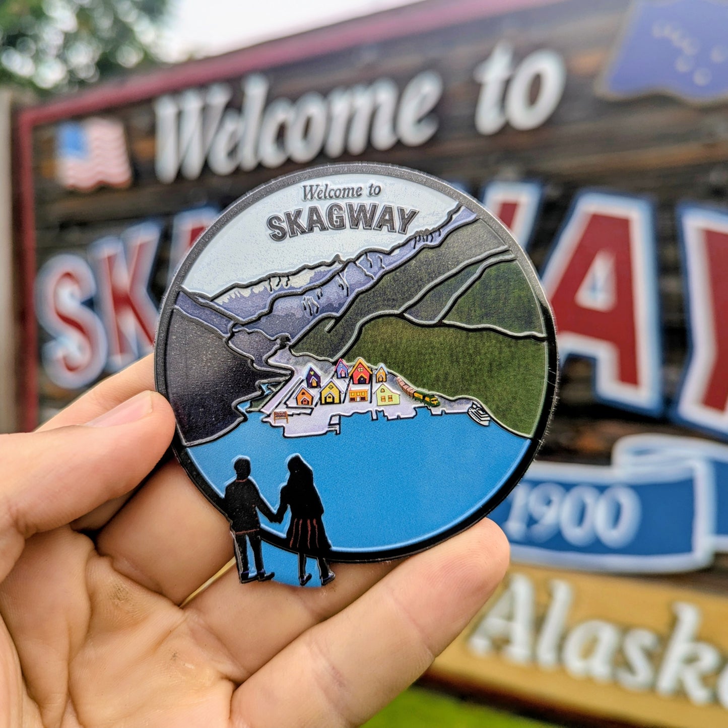 Embossed Welcome to Skagway Magnet