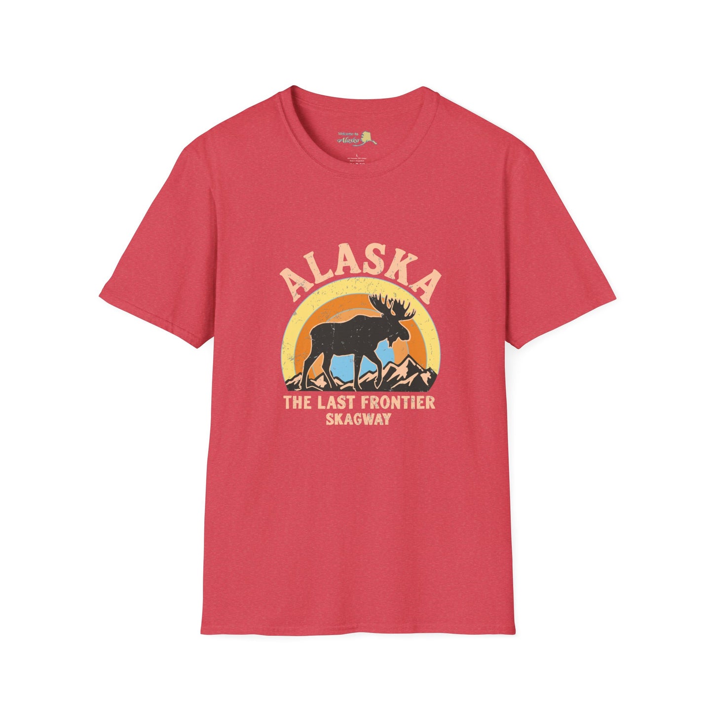 Vintage 80s Alaska Moose Vintage Sunset T‑Shirt — The Last Frontier Graphic Tee