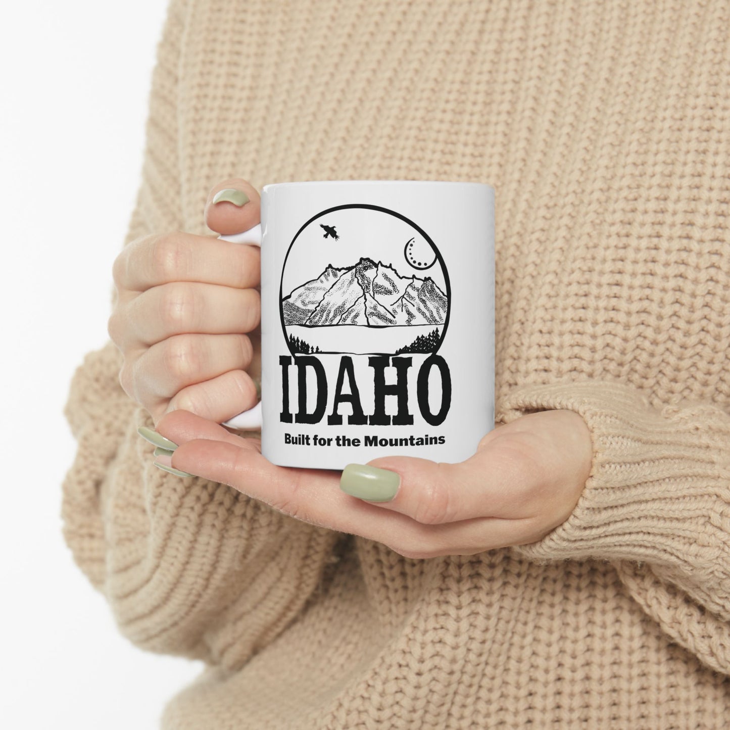Idaho Mountains Ceramic Mug — Vintage Mountain Landscape Coffee Cup (11oz/15oz)