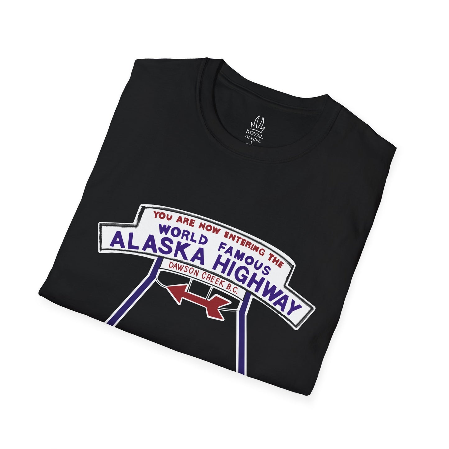 Alaska Highway Roadtrip T-Shirt — "World Famous Alaska Highway" Vintage Sign Tee