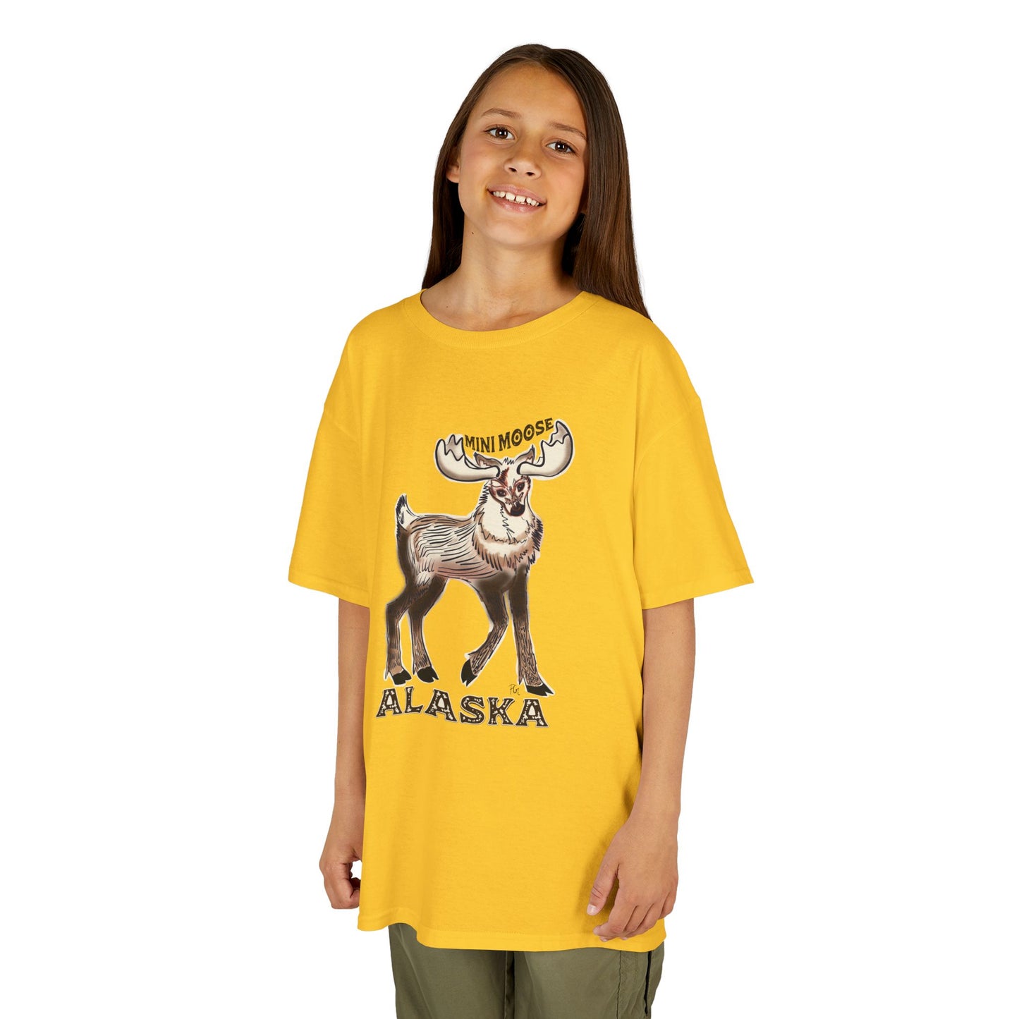 Kids Alaska Moose T-Shirt — Vintage Wildlife Graphic Tee for Grandkids
