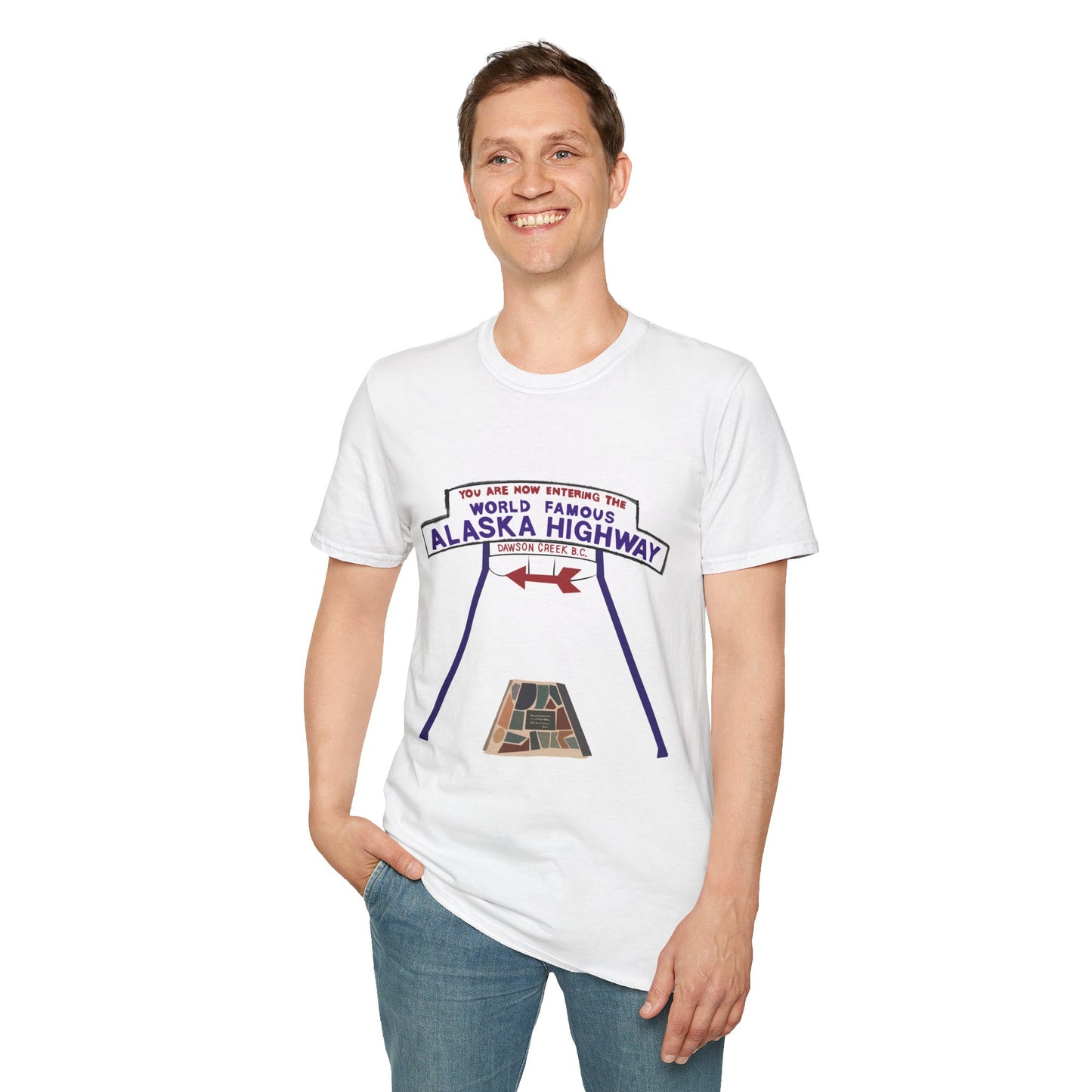Alaska Highway Roadtrip T-Shirt — "World Famous Alaska Highway" Vintage Sign Tee