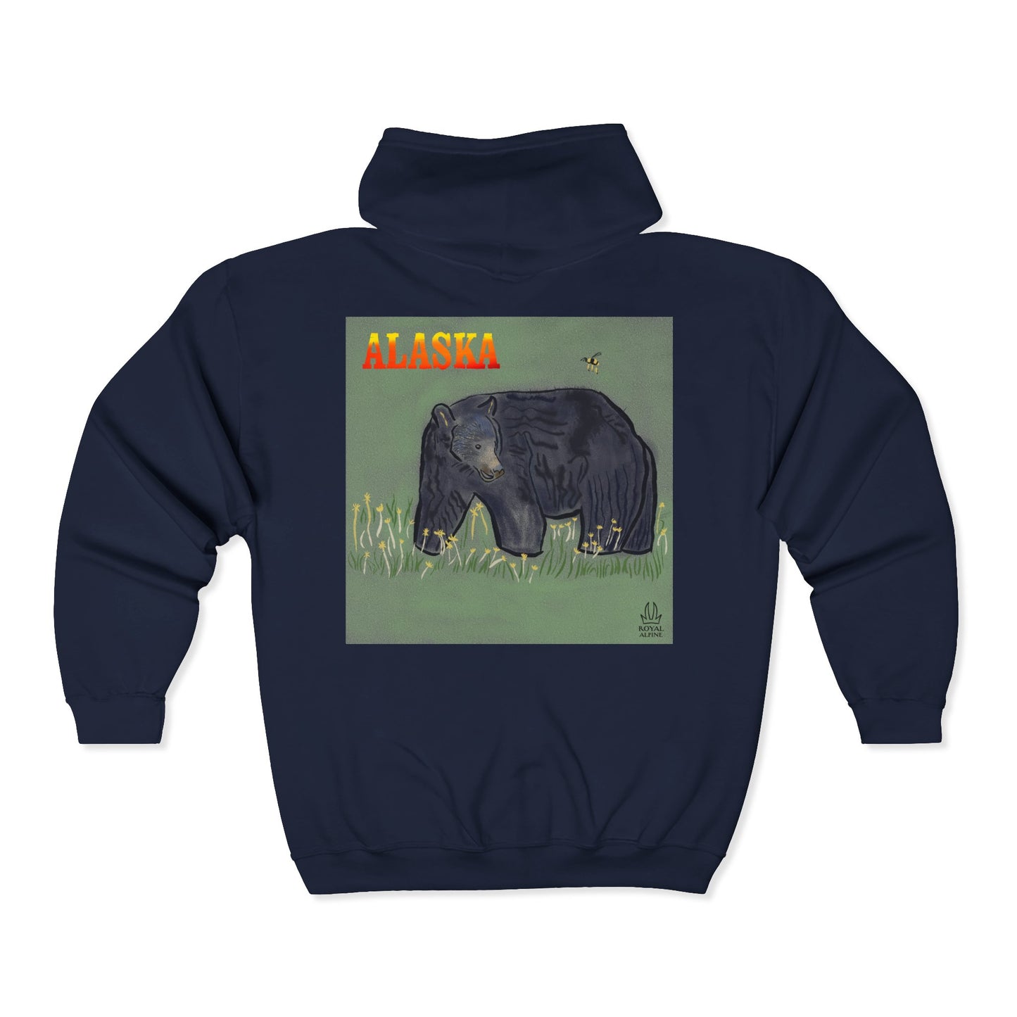 Alaska Bear Zip Hoodie – 'Welcome to Alaska' Graphic Full‑Zip Sweatshirt