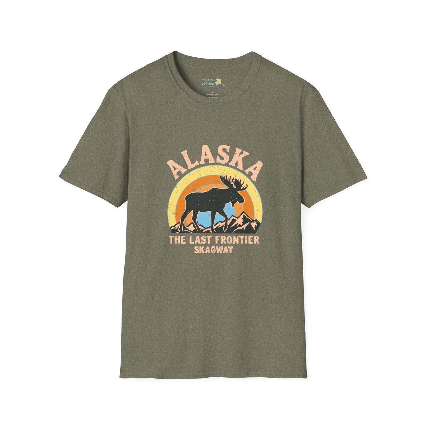 Vintage 80s Alaska Moose Vintage Sunset T‑Shirt — The Last Frontier Graphic Tee