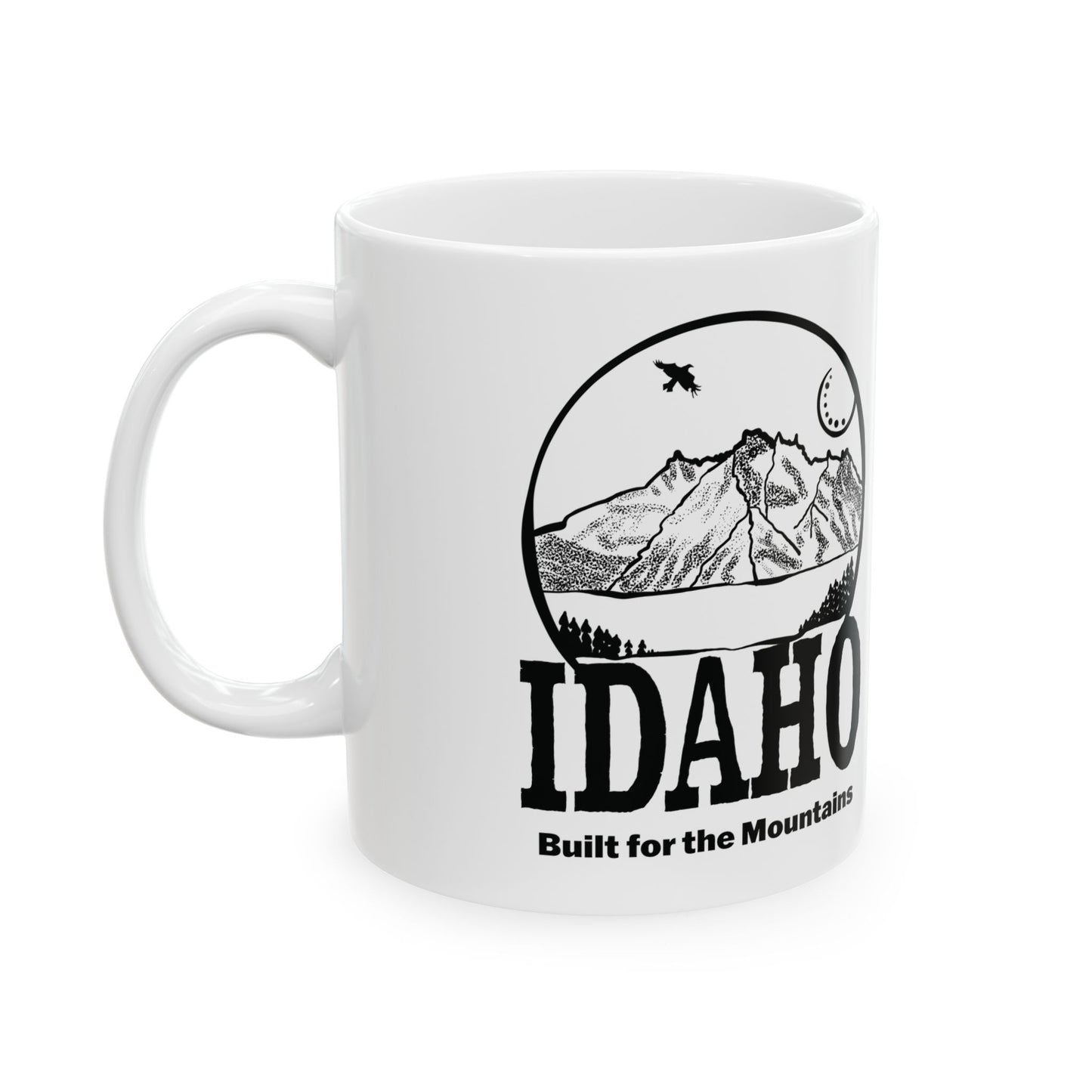 Idaho Mountains Ceramic Mug — Vintage Mountain Landscape Coffee Cup (11oz/15oz)