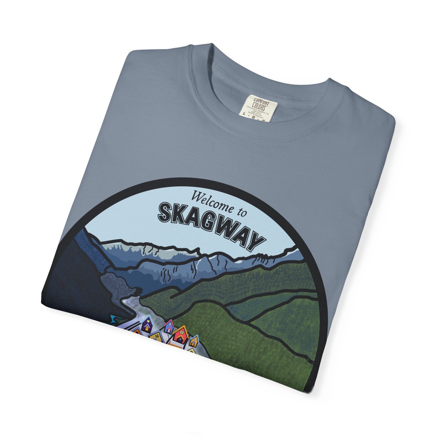 Welcome to Skagway Alaska T-shirt – Hand-Drawn Skagway Landmark | Artist Edition