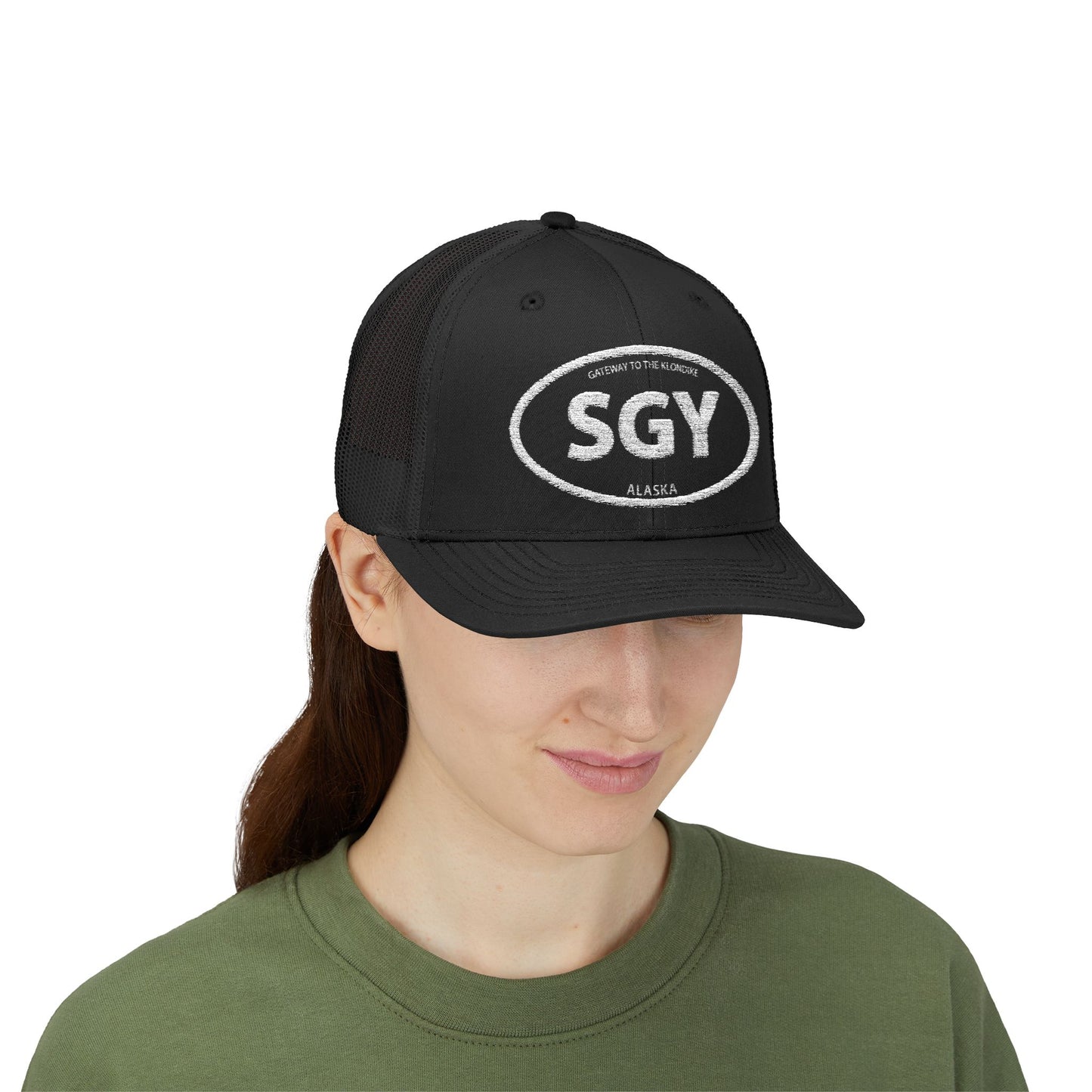SGY Skagway, Alaska Trucker Hat — Vintage Gateway to the Klondike Snapback Cap
