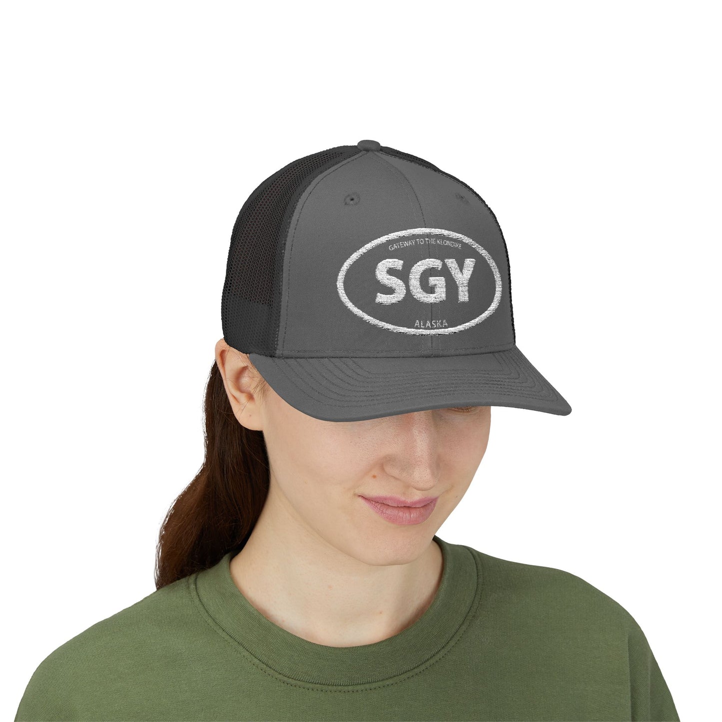 SGY Skagway, Alaska Trucker Hat — Vintage Gateway to the Klondike Snapback Cap
