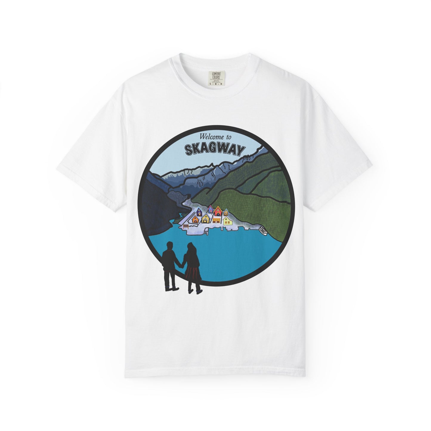 Welcome to Skagway Alaska T-shirt – Hand-Drawn Skagway Landmark | Artist Edition
