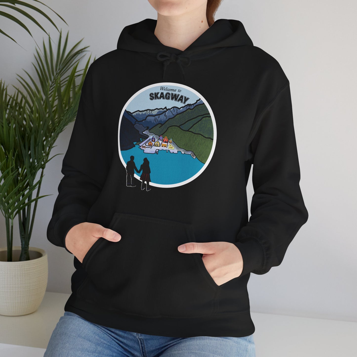 Welcome to Skagway Alaska Hoodie – Hand-Drawn | Artist Edition