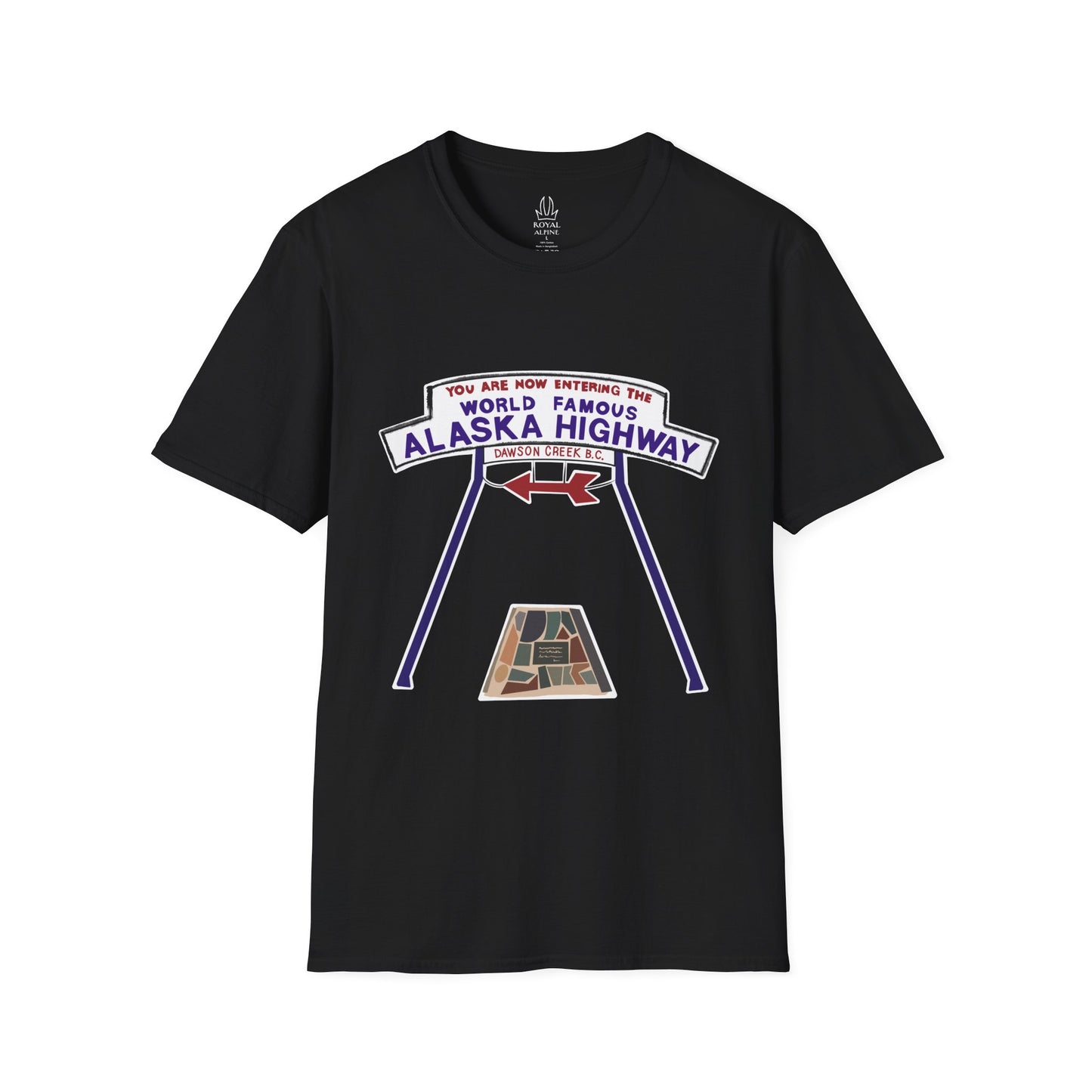 Alaska Highway Roadtrip T-Shirt — "World Famous Alaska Highway" Vintage Sign Tee
