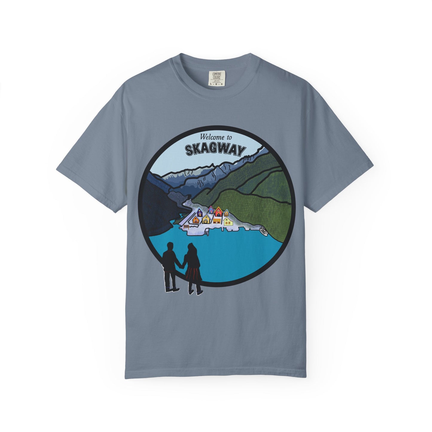 Welcome to Skagway Alaska T-shirt – Hand-Drawn Skagway Landmark | Artist Edition