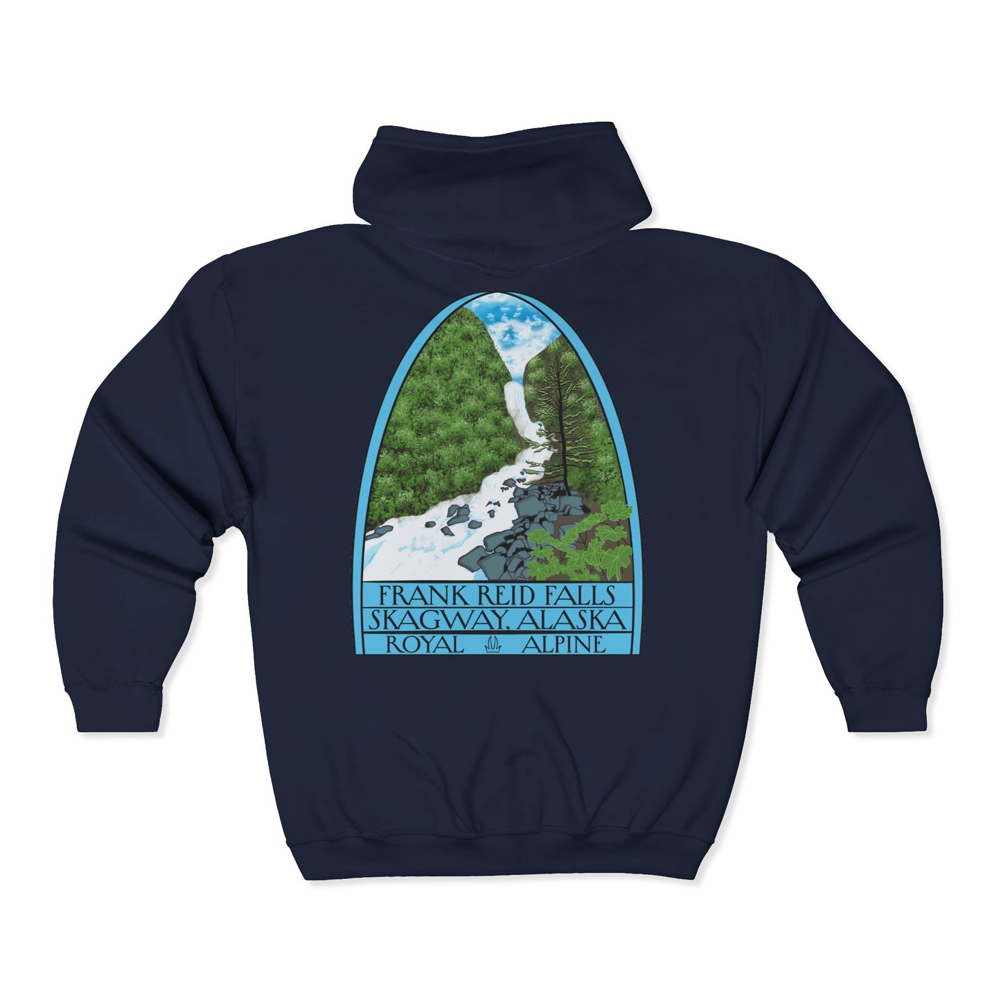 Frank Reid Falls Zip Hoodie — Gold Rush Cemetery Skagway Alaska Hoodie