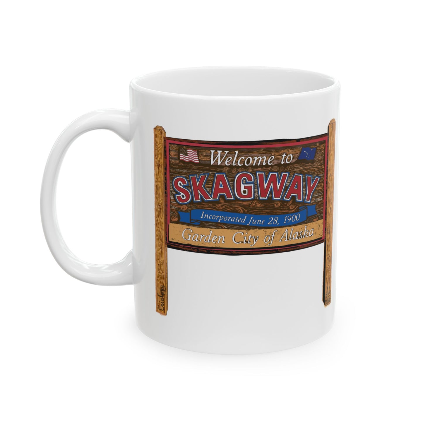 Welcome to Skagway Alaska Mug – Gold Rush Alaska Cruise Souvenir Coffee Mug