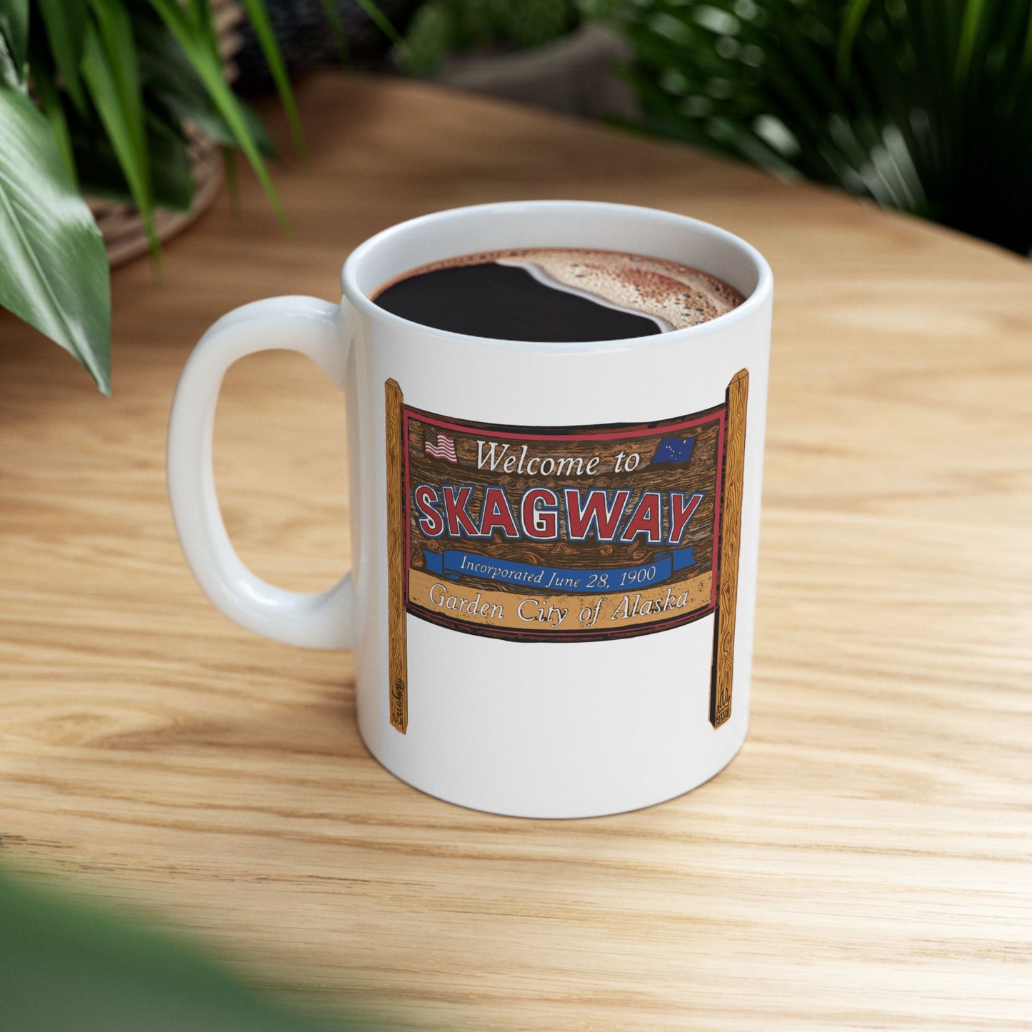 Welcome to Skagway Alaska Mug – Gold Rush Alaska Cruise Souvenir Coffee Mug