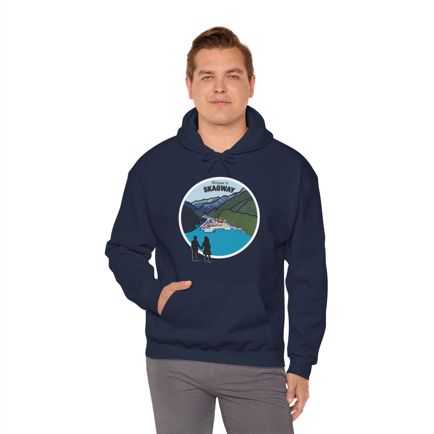 Welcome to Skagway Alaska Hoodie – Hand-Drawn | Artist Edition