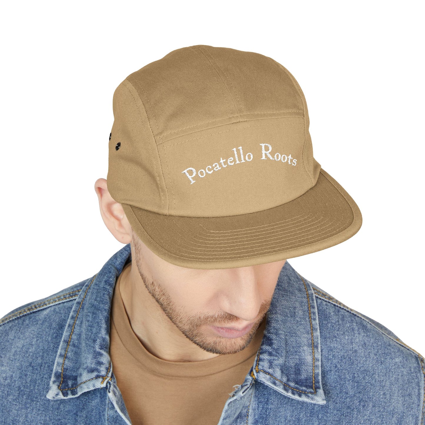 Pocatello Roots Embroidered 5-Panel Cap – Casual Cotton Camper Hat