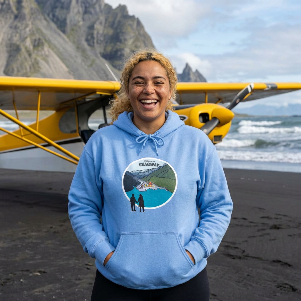 Welcome to Skagway Alaska Hoodie – Hand-Drawn | Artist Edition