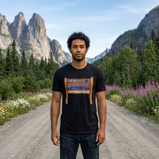 Welcome to Skagway Alaska T-Shirt – Skagway Alaska Souvenir | Gold Rush Frontier Shirt