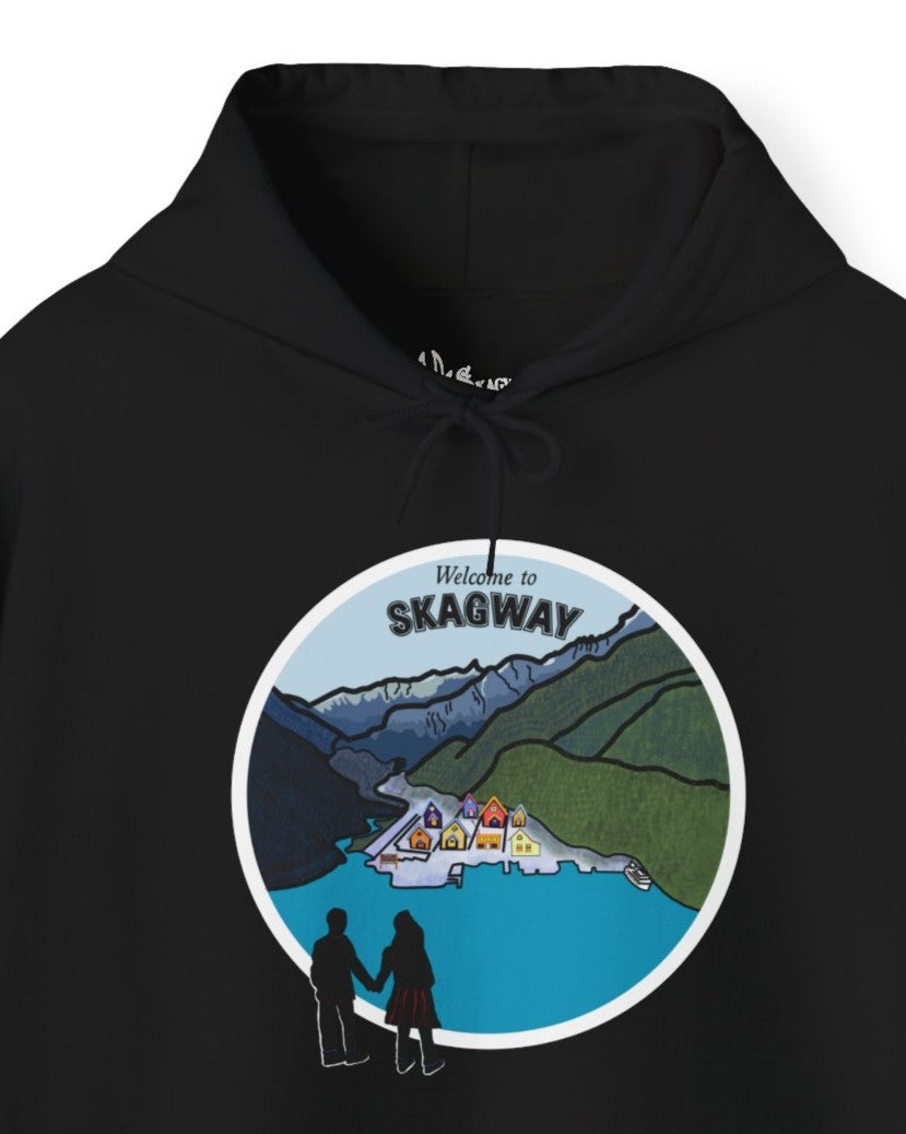 Welcome to Skagway Alaska Hoodie – Hand-Drawn | Artist Edition