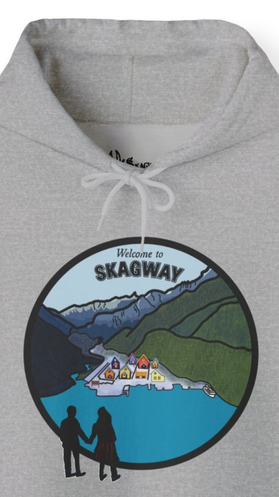 Welcome to Skagway Alaska Hoodie – Hand-Drawn | Artist Edition