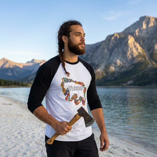 Yukon G.O.A.T. Baseball Tee – Colorful Wilderness Graphic Raglan