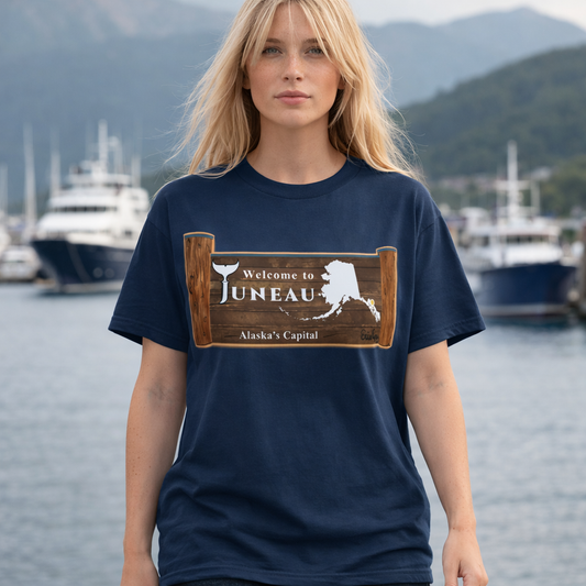 Juneau Alaska sign t-shirt welcome to Juneau souvenir shirt
