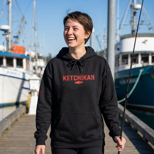 Ketchikan Alaska Salmon Hoodie — Alaskan Fishing Retreat Sweatshirt