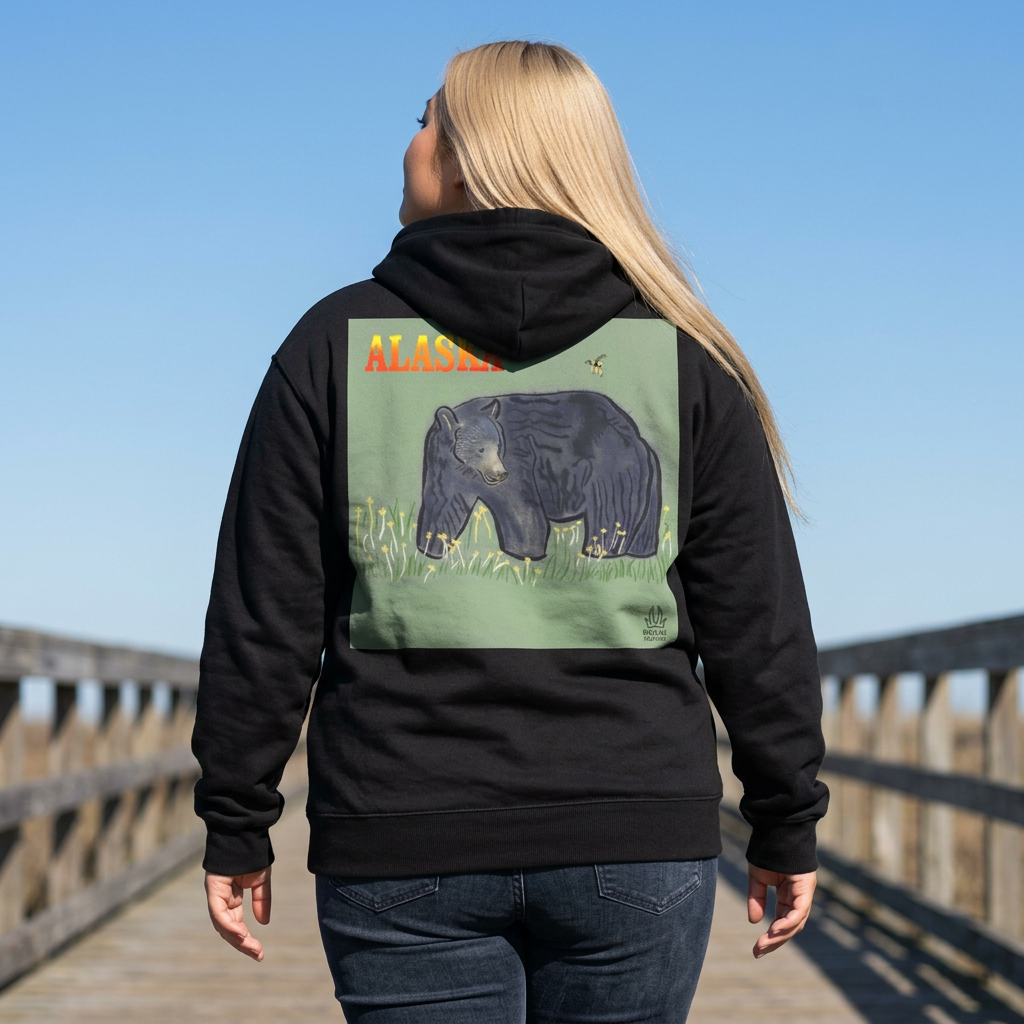 Alaska Bear Zip Hoodie – 'Welcome to Alaska' Graphic Full‑Zip Sweatshirt