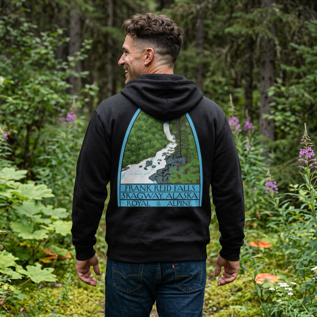 Frank Reid Falls Zip Hoodie — Gold Rush Cemetery Skagway Alaska Hoodie