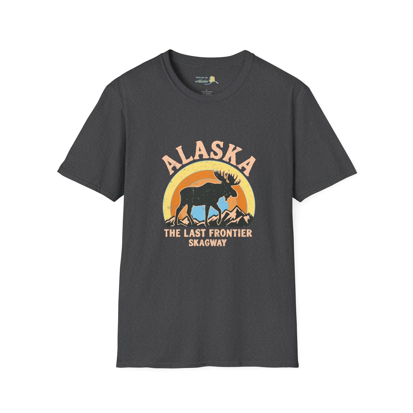Vintage 80s Alaska Moose Vintage Sunset T‑Shirt — The Last Frontier Graphic Tee