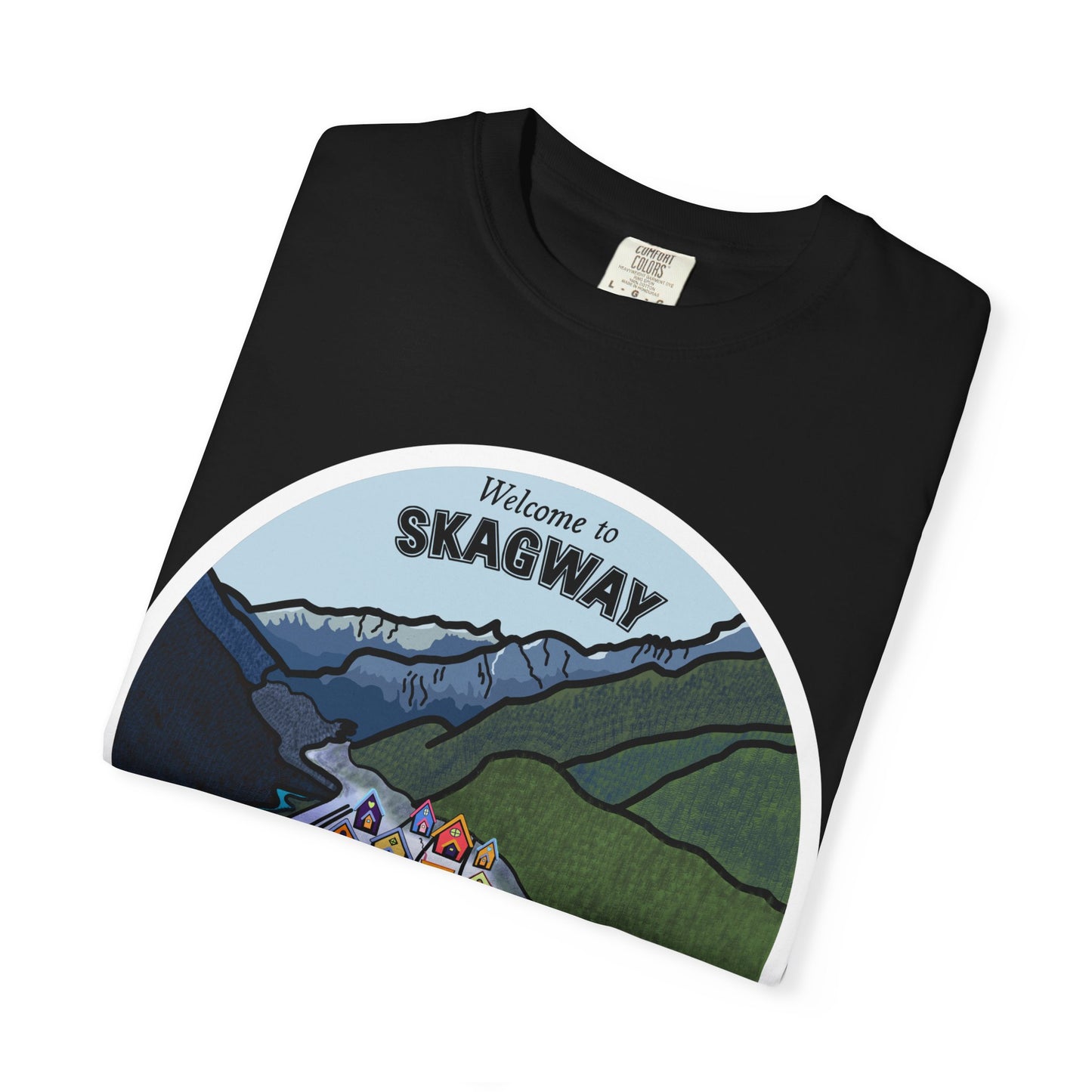 Welcome to Skagway Alaska T-shirt – Hand-Drawn Skagway Landmark | Artist Edition