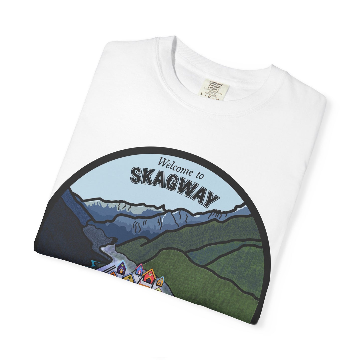 Welcome to Skagway Alaska T-shirt – Hand-Drawn Skagway Landmark | Artist Edition
