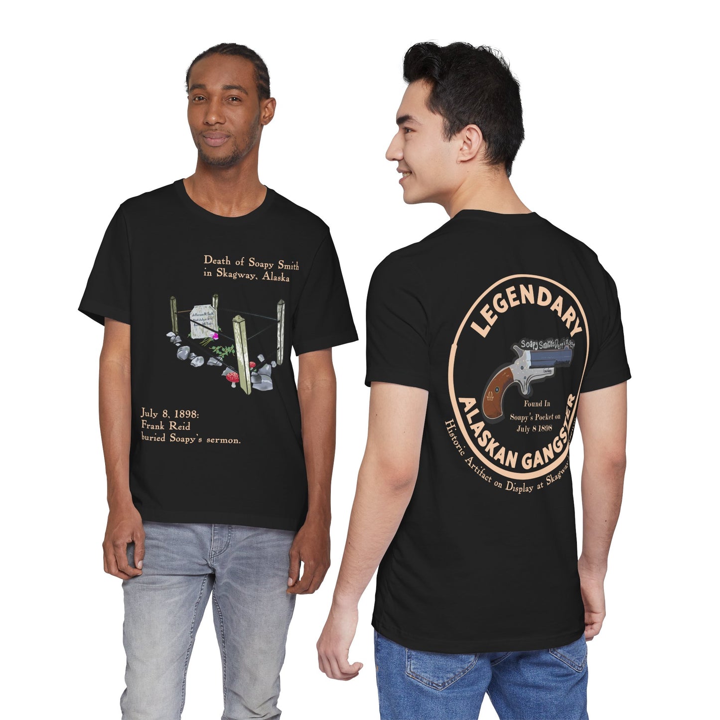 Treasure Hunt for the Legendary Alaskan Gangster T‑Shirt — 'Death of Soapy Smith' Historical Graphic Tee