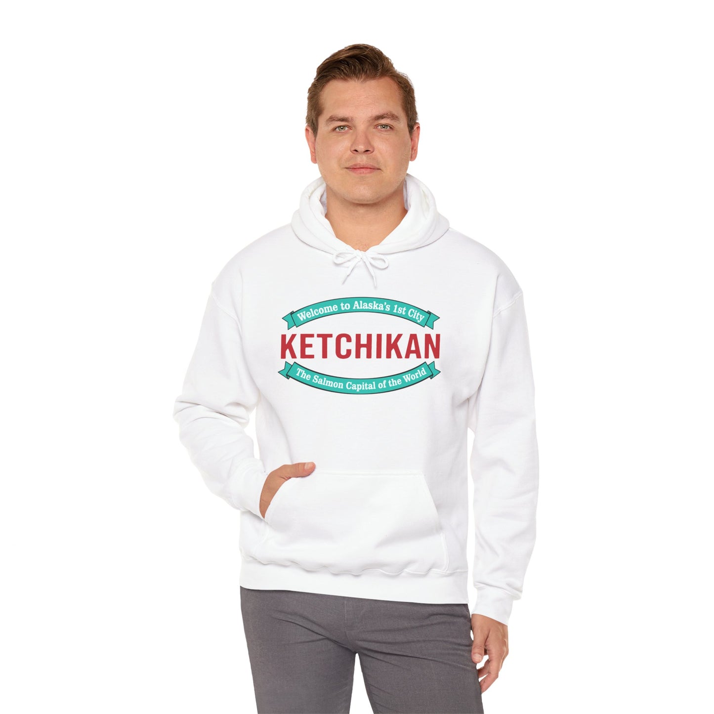 Ketchikan Alaska Hooded Sweatshirt - 'Welcome to Alaska's 1st City' Travel Pullover