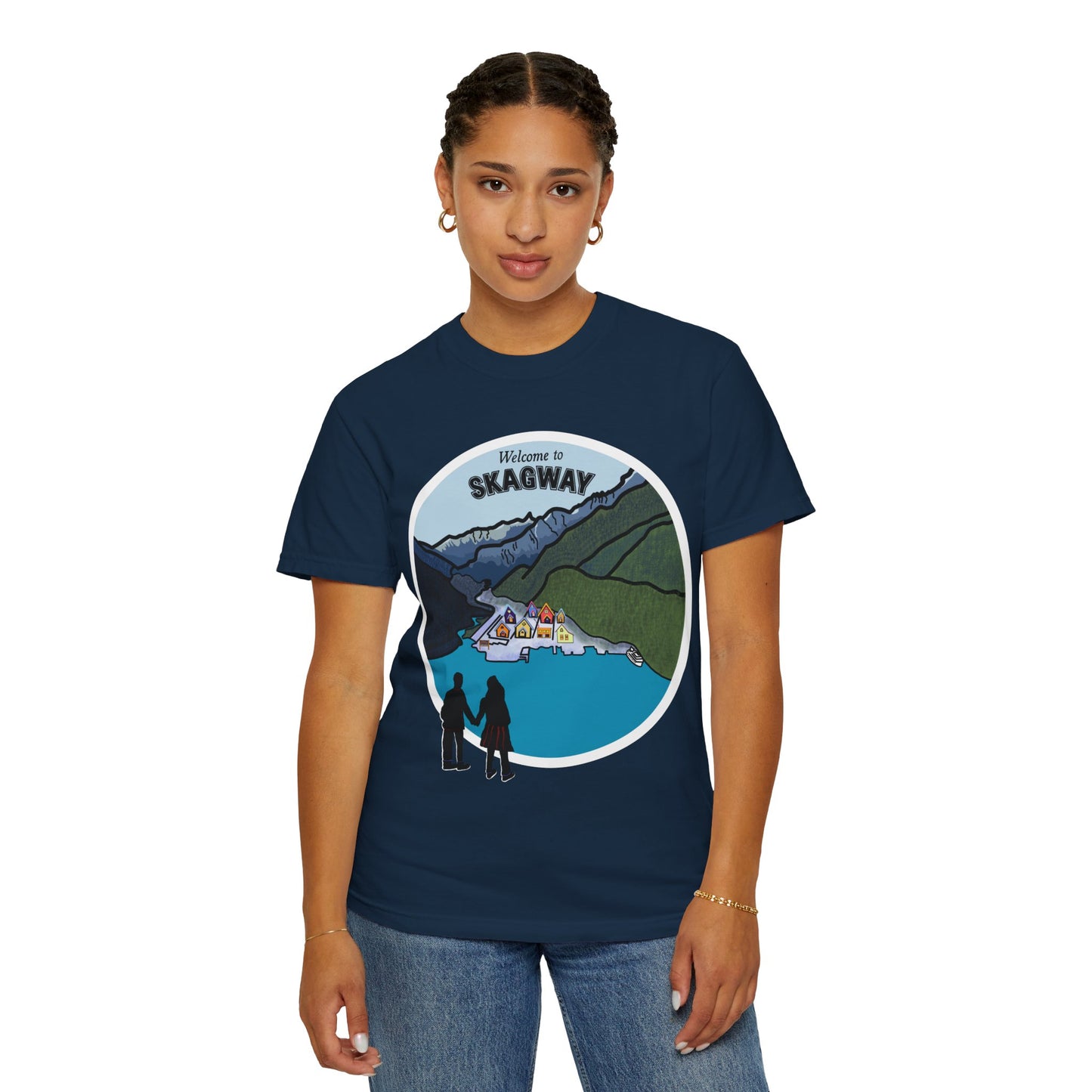Welcome to Skagway Alaska T-shirt – Hand-Drawn Skagway Landmark | Artist Edition