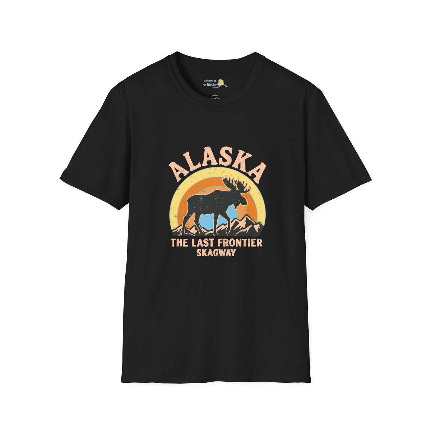 Vintage 80s Alaska Moose Vintage Sunset T‑Shirt — The Last Frontier Graphic Tee