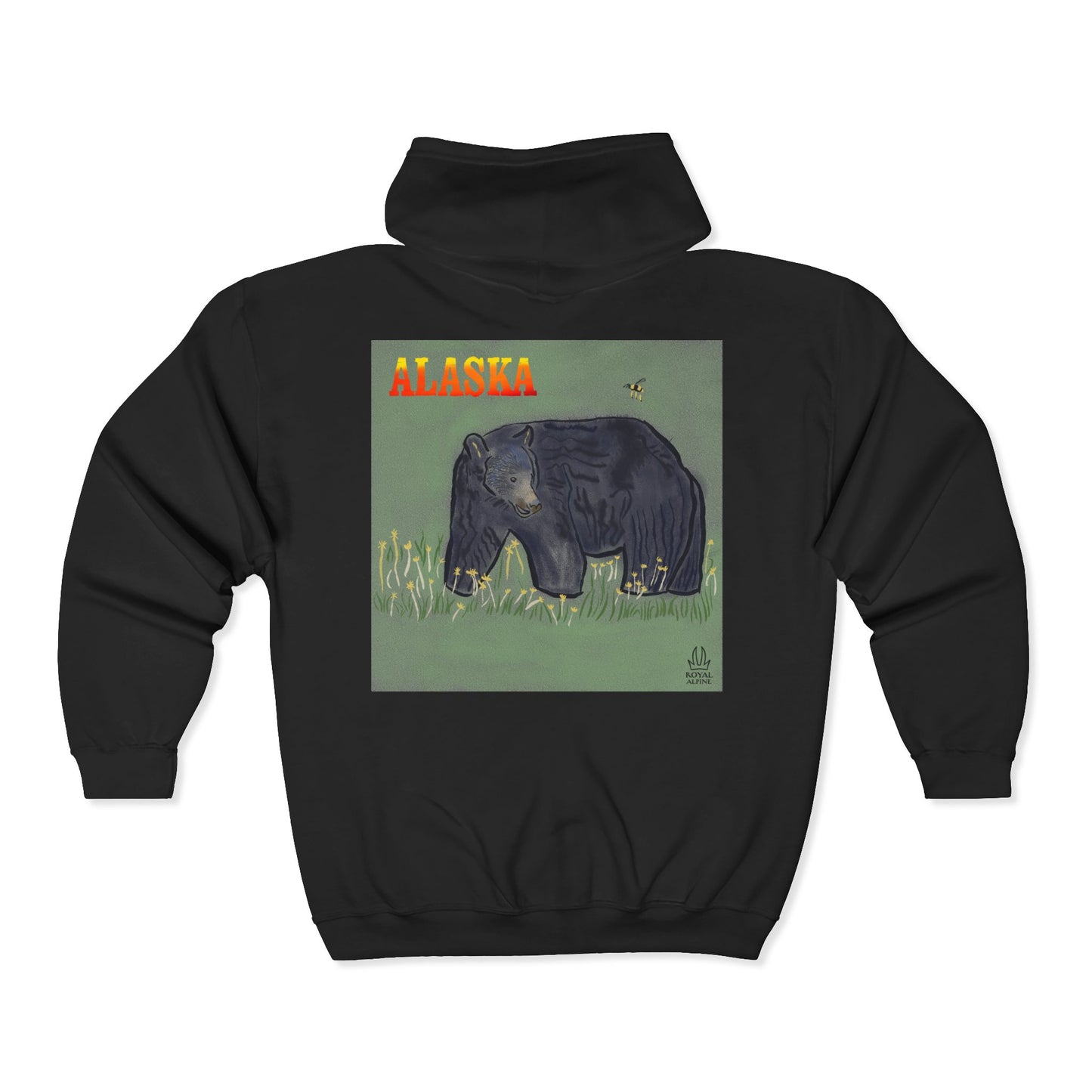 Alaska Bear Zip Hoodie – 'Welcome to Alaska' Graphic Full‑Zip Sweatshirt