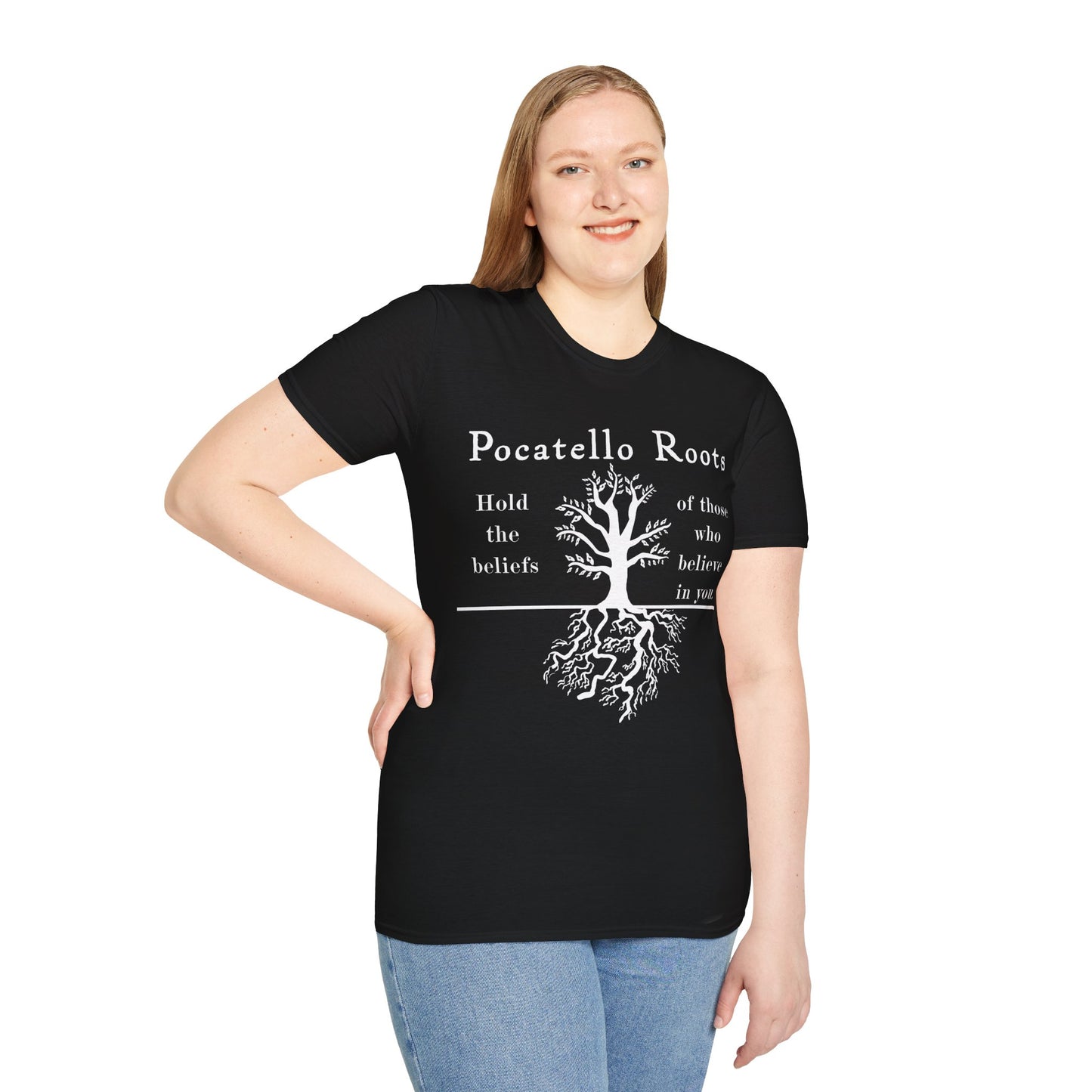 Pocatello Roots T-Shirt — "Hold the beliefs of those who believe in you" ISU Roots Tee