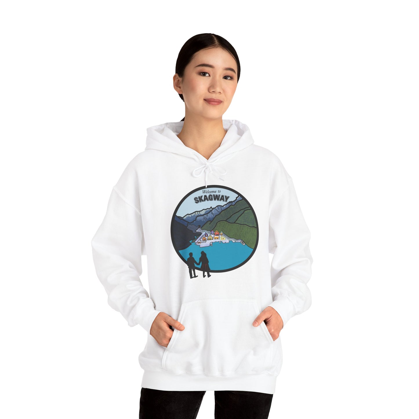 Welcome to Skagway Alaska Hoodie – Hand-Drawn | Artist Edition