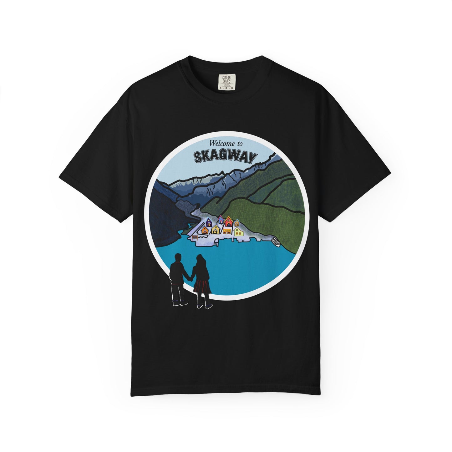 Welcome to Skagway Alaska T-shirt – Hand-Drawn Skagway Landmark | Artist Edition