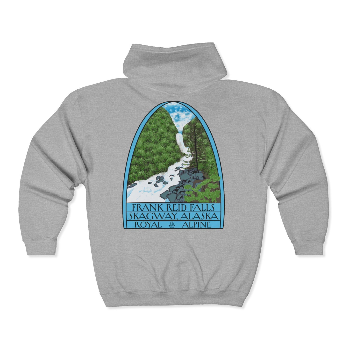 Frank Reid Falls Zip Hoodie — Gold Rush Cemetery Skagway Alaska Hoodie