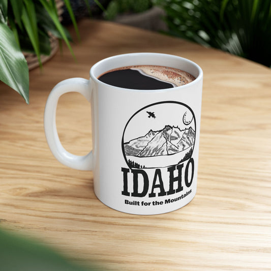 Idaho Mountains Ceramic Mug — Vintage Mountain Landscape Coffee Cup (11oz/15oz)