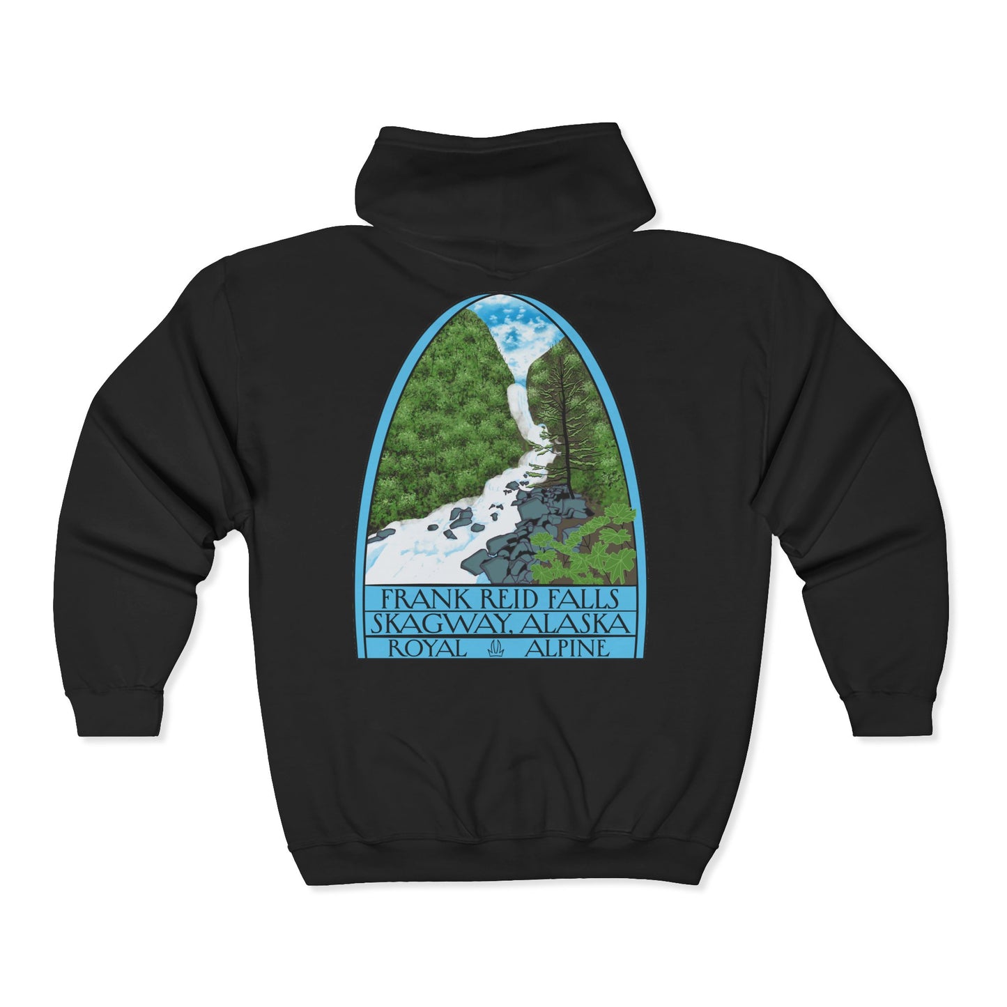 Frank Reid Falls Zip Hoodie — Gold Rush Cemetery Skagway Alaska Hoodie