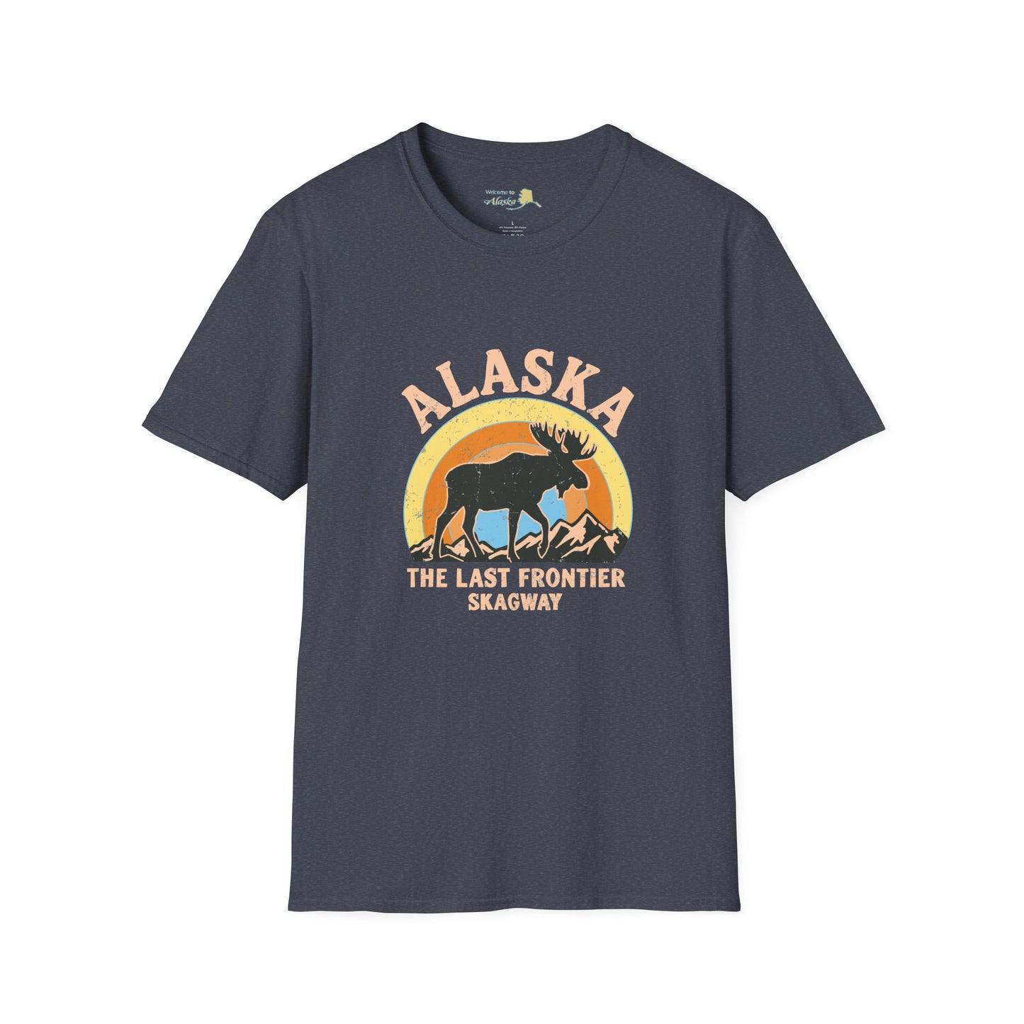 Vintage 80s Alaska Moose Vintage Sunset T‑Shirt — The Last Frontier Graphic Tee