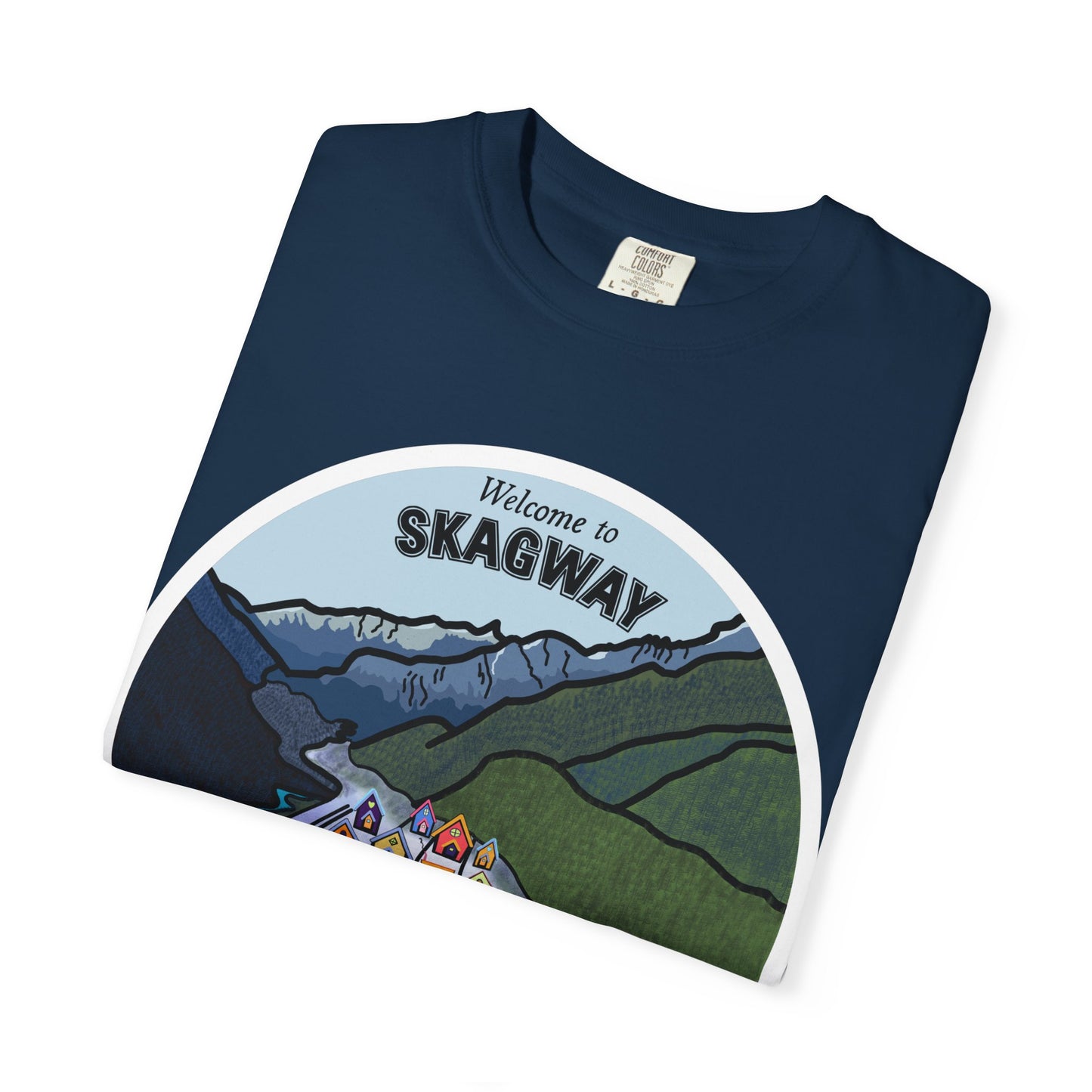 Welcome to Skagway Alaska T-shirt – Hand-Drawn Skagway Landmark | Artist Edition