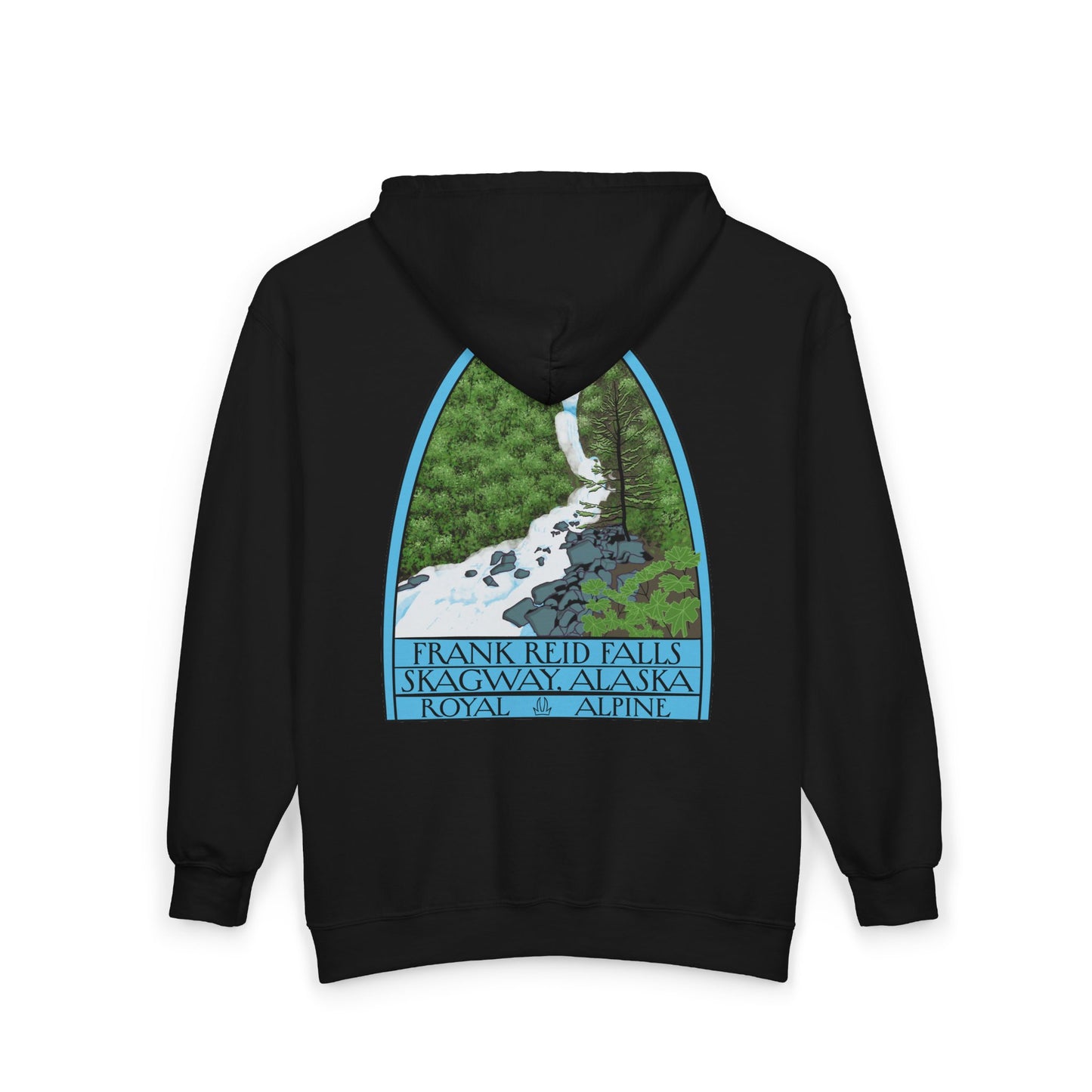 Frank Reid Falls Zip Hoodie — Gold Rush Cemetery Skagway Alaska Hoodie
