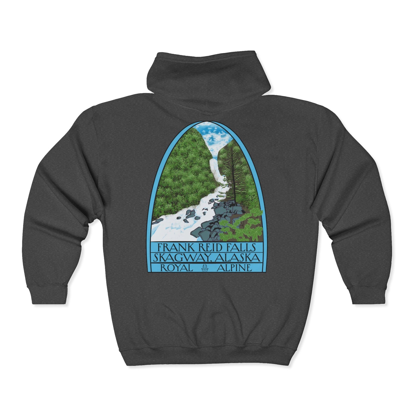 Frank Reid Falls Zip Hoodie — Gold Rush Cemetery Skagway Alaska Hoodie