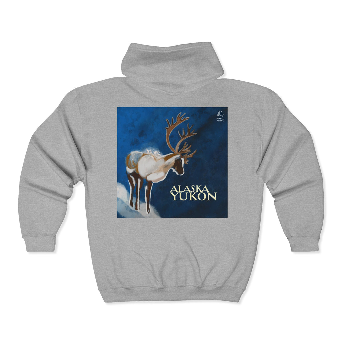 Alaska Yukon Caribou Zip Hoodie — Welcome to Alaska Graphic Sweatshirt