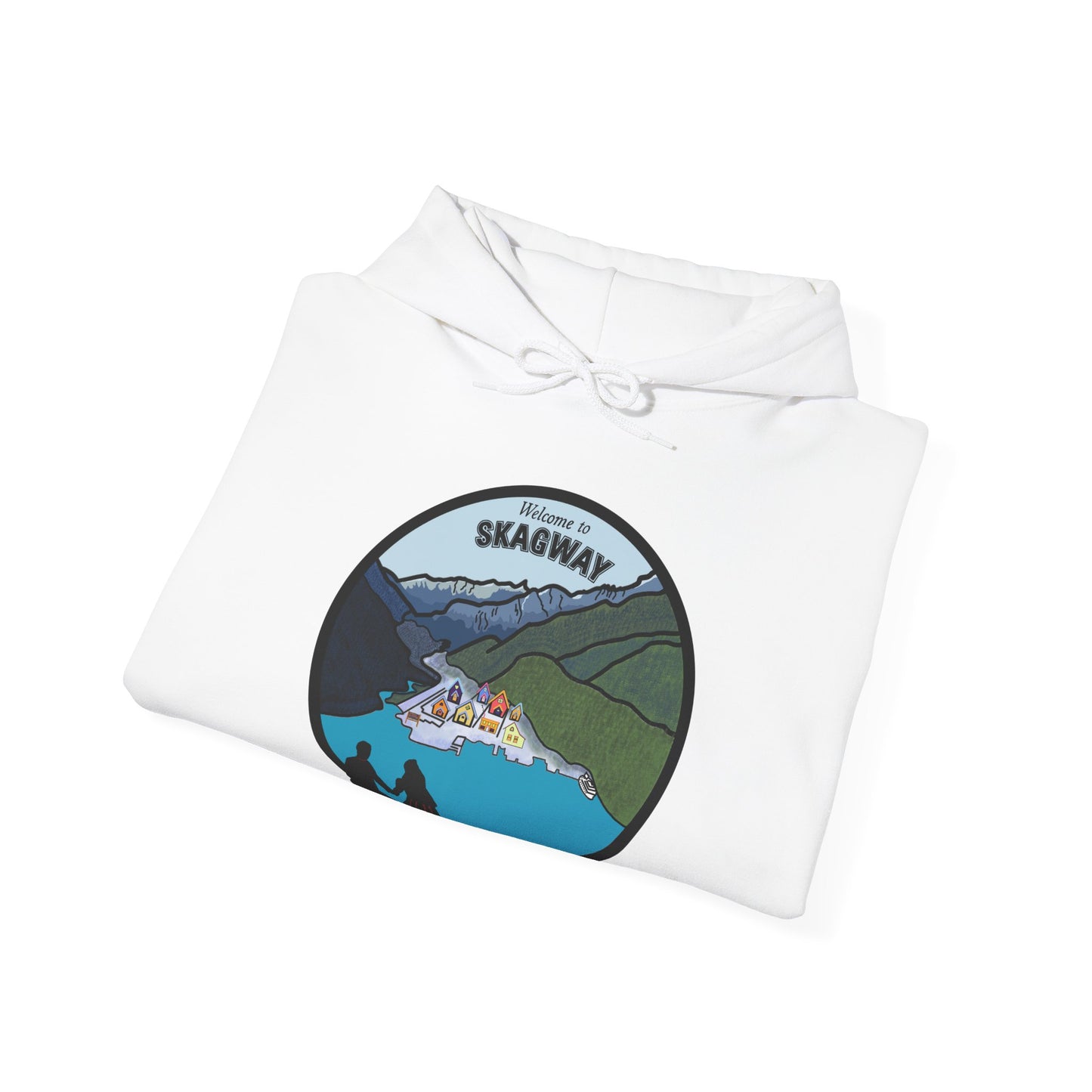 Welcome to Skagway Alaska Hoodie – Hand-Drawn | Artist Edition